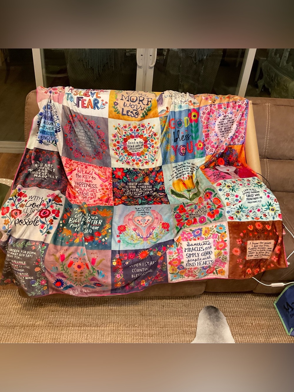 Natural Life XL Cozy Blanket Positivity
